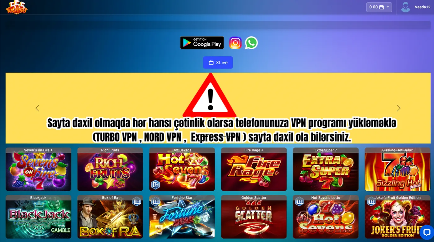 Kazino 555 ilə mobil oyun